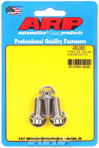 ARP S/S Chevy Alternator Bracket Bolt Kit 12pt 430-3301