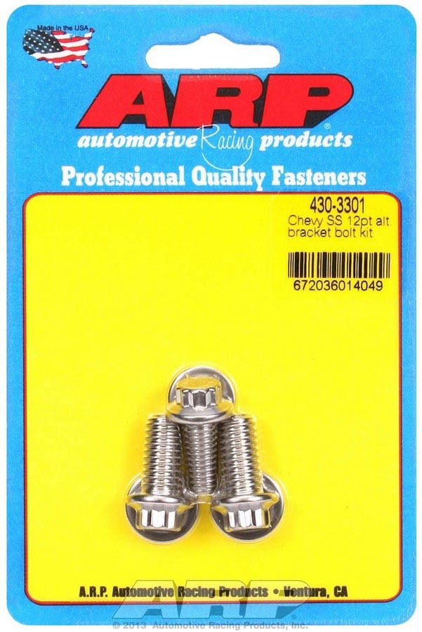 ARP S/S Chevy Alternator Bracket Bolt Kit 12pt 430-3301