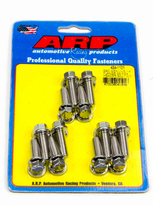 ARP S/S Header Bolt Kit - 6pt GM LS 434-1101