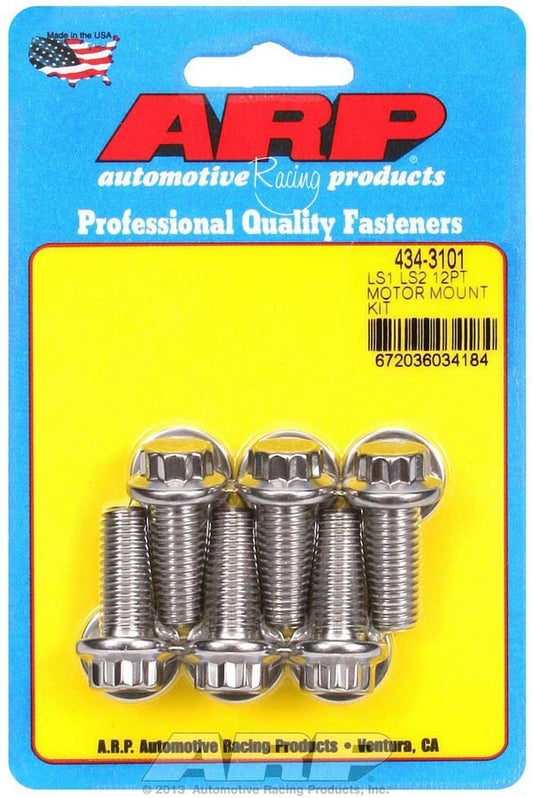 ARP S/S Motor Mount Bolt Kit 12pt LS1/LS2 434-3101