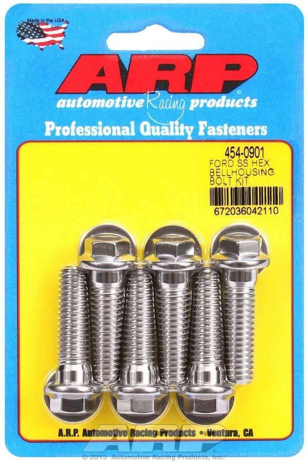 ARP S/S Bellhousing Bolt Kit - 6pt Ford 454-0901