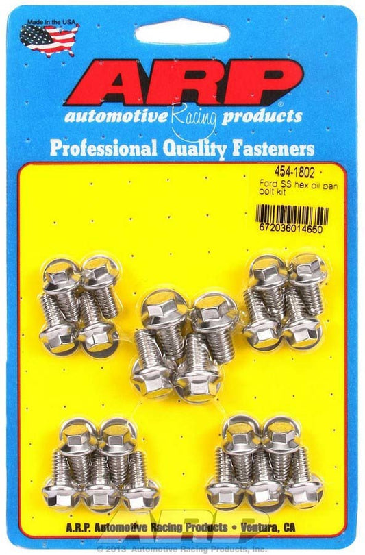 ARP Ford S/S Oil Pan Bolt Kit 6pt 454-1802