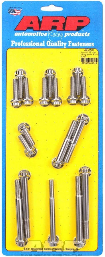 ARP Pontiac S/S Timing Cover Bolt Kit 12pt 490-1501