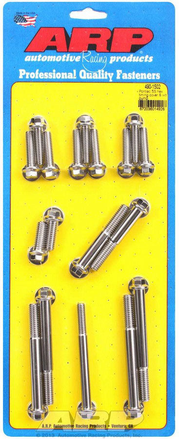 ARP Pontiac S/S Timing Cover Bolt Kit 6pt 490-1502