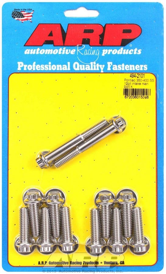 ARP Pontiac S/S Intake Bolt Kit 12pt 494-2101