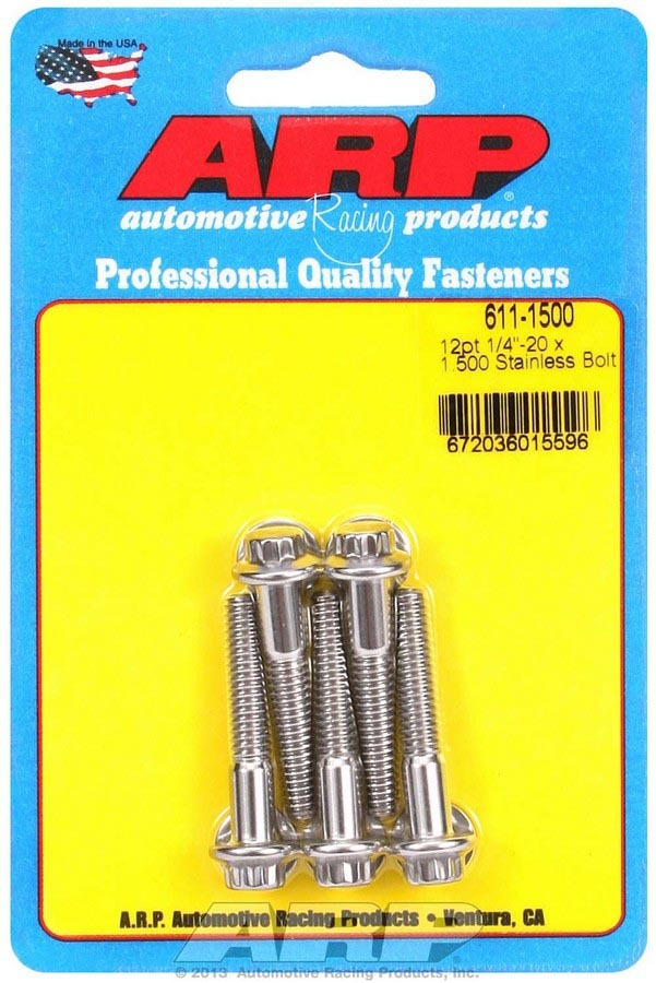 ARP S/S Bolt Kit - 12pt (5) 1/4-20 x 1.500 611-1500