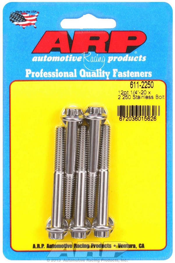 ARP S/S Bolt Kit - 12pt (5) 1/4-20 x 2.250 611-2250