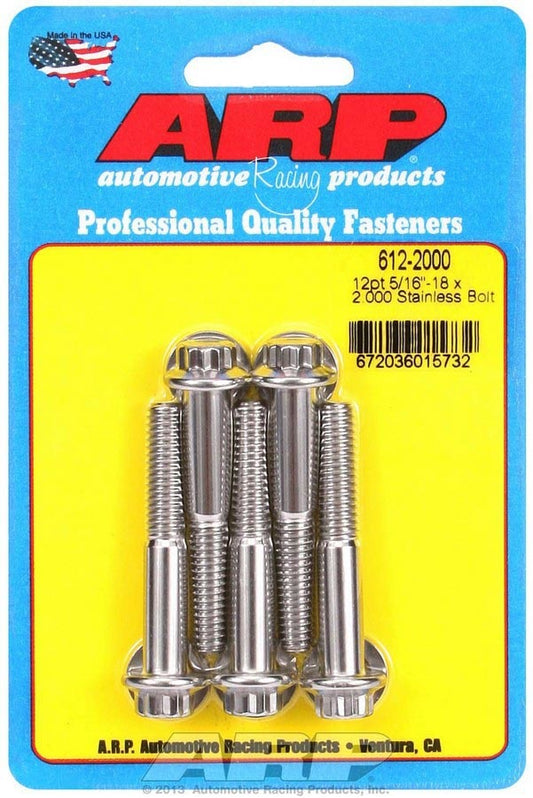 ARP S/S Bolt Kit - 12pt (5) 5/16-18 x 2.000 612-2000