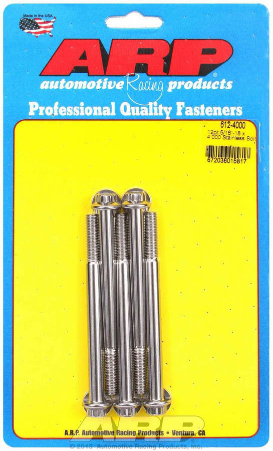 ARP S/S Bolt Kit - 12pt (5) 5/16-18 x 4.000 612-4000