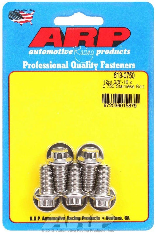 ARP S/S Bolt Kit - 12pt (5) 3/8-16 x .750 613-0750