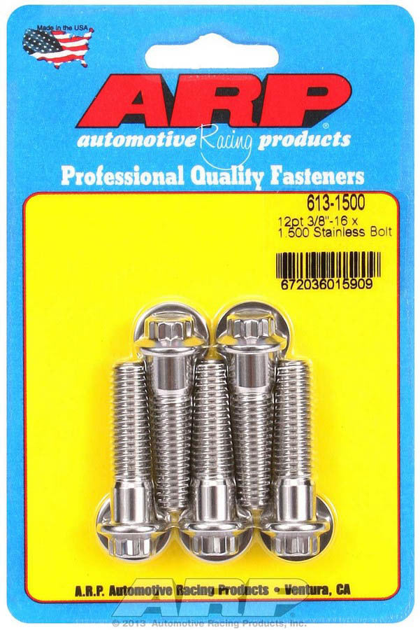 ARP S/S Bolt Kit - 12pt (5) 3/8-16 x 1.500 613-1500