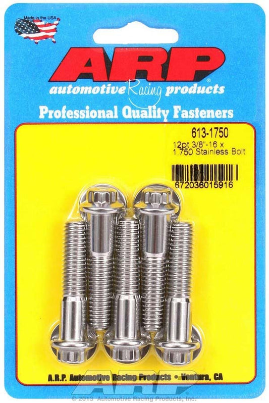 ARP S/S Bolt Kit - 12pt (5) 3/8-16 x 1.750 613-1750