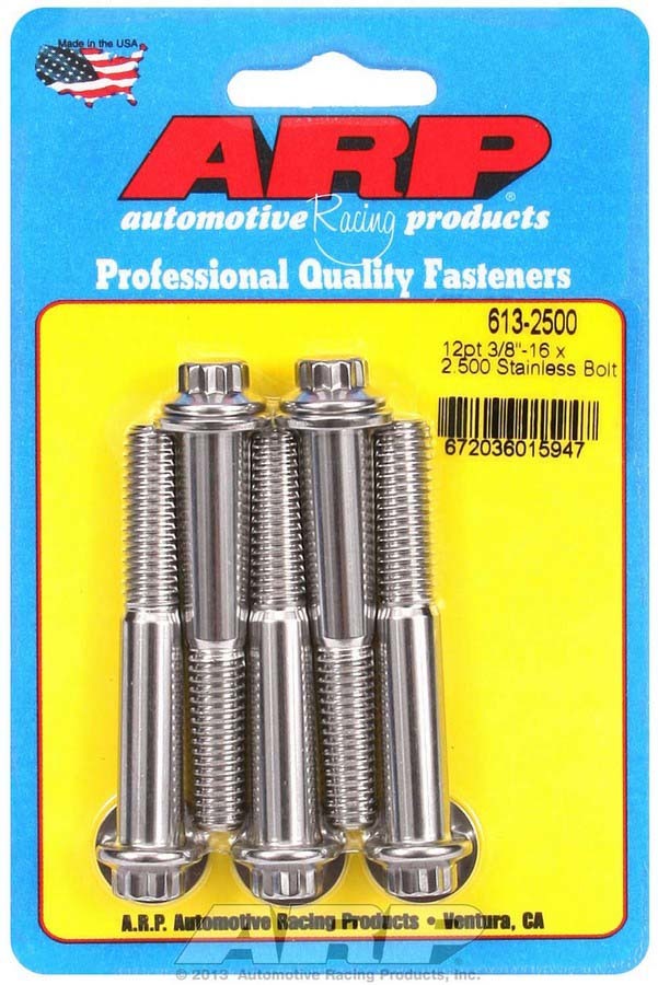 ARP S/S Bolt Kit - 12pt (5) 3/8-16 x 2.500 613-2500