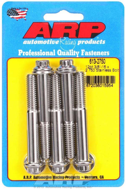 ARP S/S Bolt Kit - 12pt (5) 3/8-16 x 2.750 613-2750