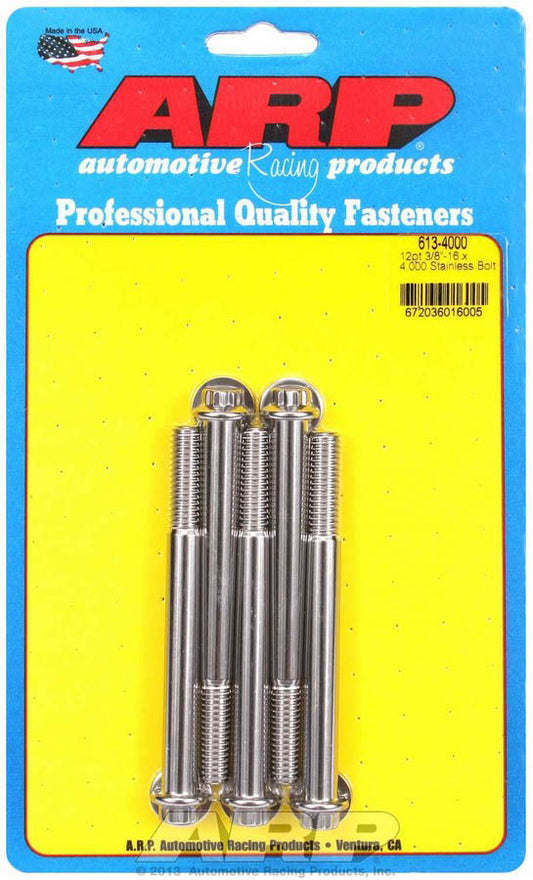 ARP S/S Bolt Kit - 12pt (5) 3/8-16 x 4.000 613-4000