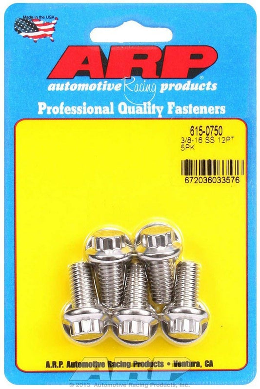 ARP S/S Bolt Kit - 12pt (5) 3/8-16 x 0.750 615-0750