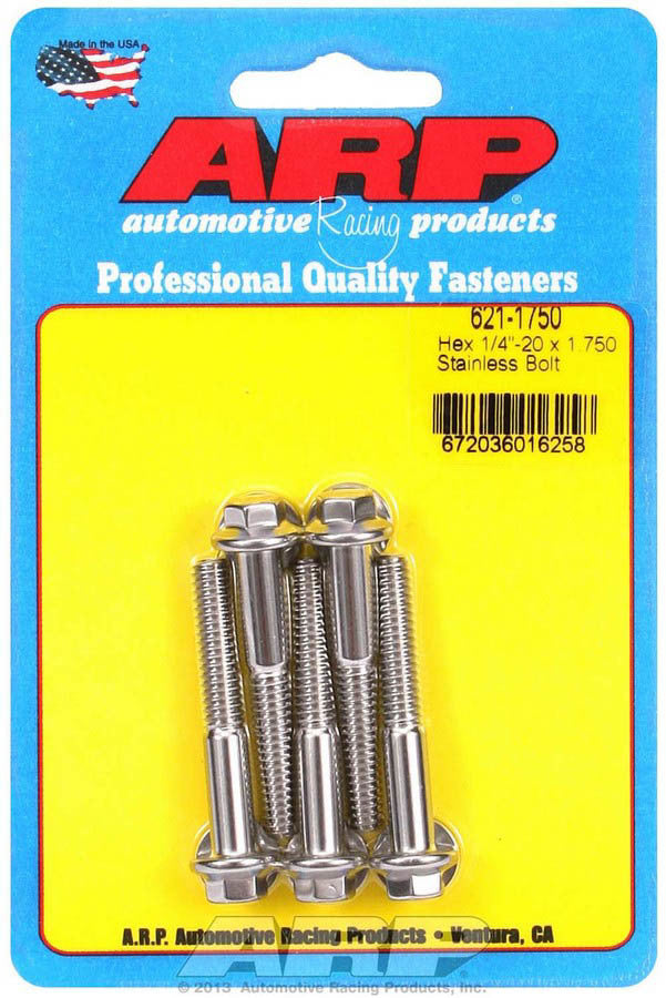 ARP S/S Bolt Kit - 6pt (5) 1/4-20 x 1.750 621-1750