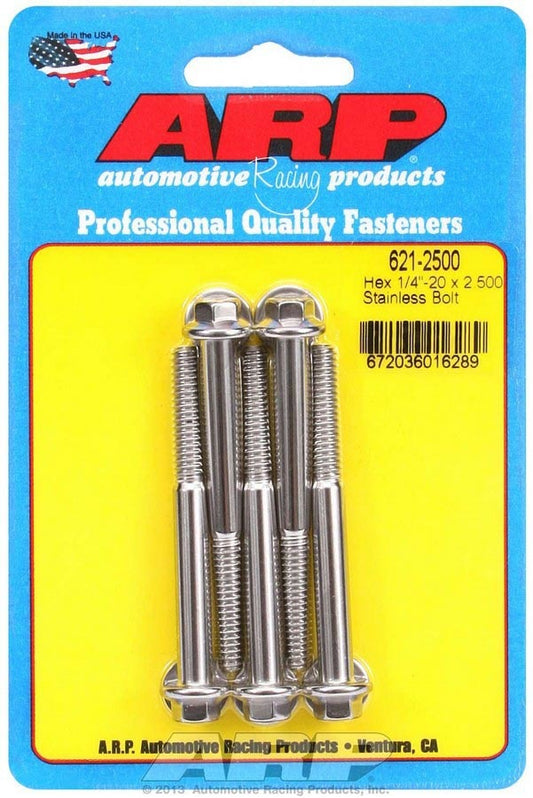 ARP S/S Bolt Kit - 6pt (5) 1/4-20 x 2.500 621-2500