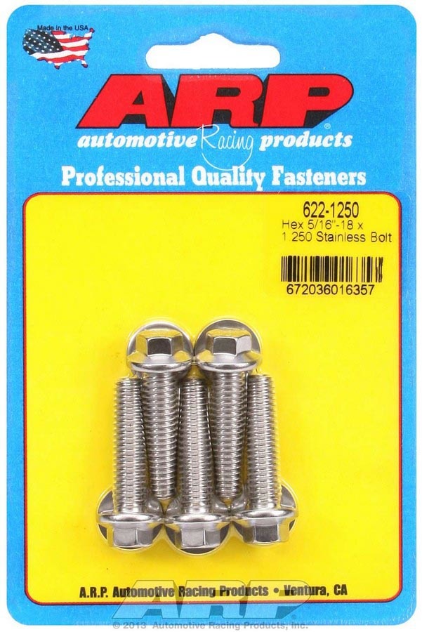 ARP S/S Bolt Kit - 6pt (5) 5/16-18 x 1.250 622-1250