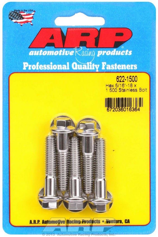 ARP S/S Bolt Kit - 6pt (5) 5/16-18 x 1.500 622-1500