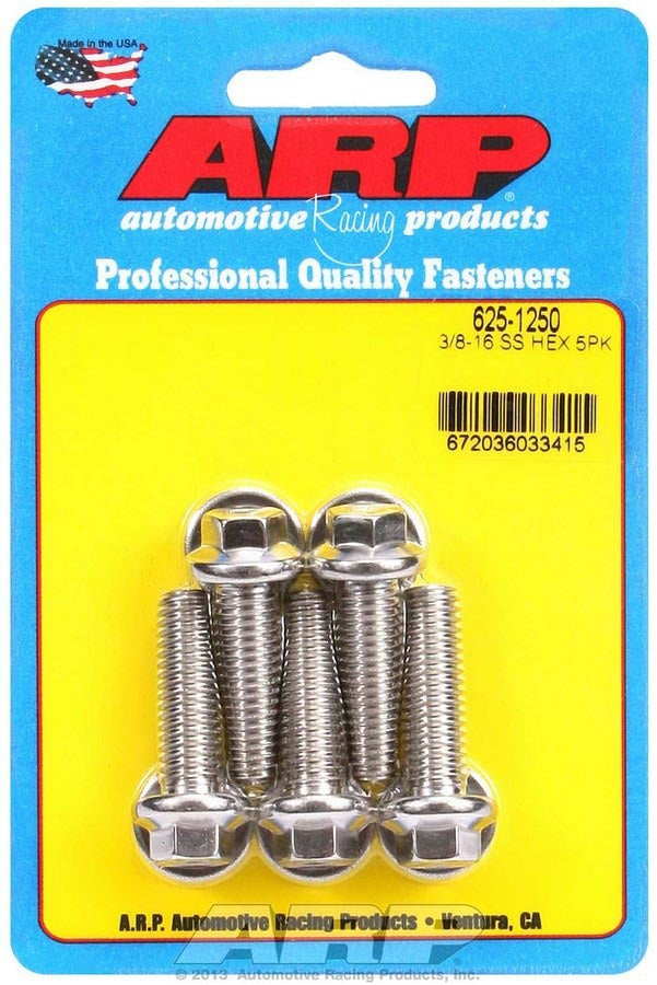 ARP S/S Bolt Kit - 6pt (5) 3/8-16 x 1.250 625-1250