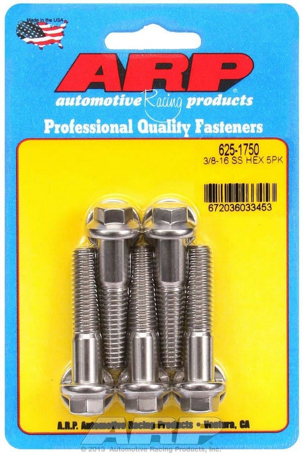 ARP S/S Bolt Kit - 6pt (5) 3/8-16 x 1.750 625-1750