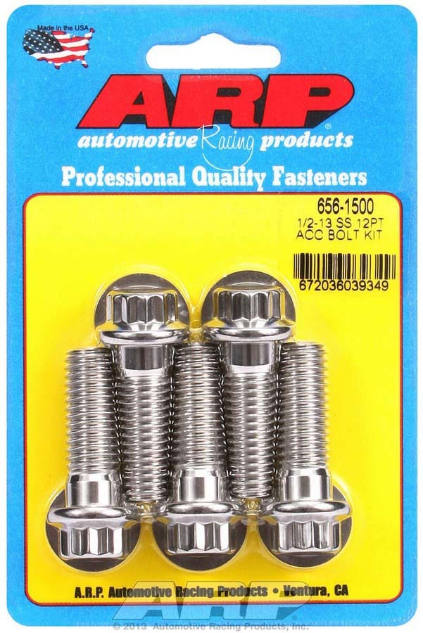 ARP S/S Bolt Kit - 12pt (5) 1/2-13 x 1.500 656-1500