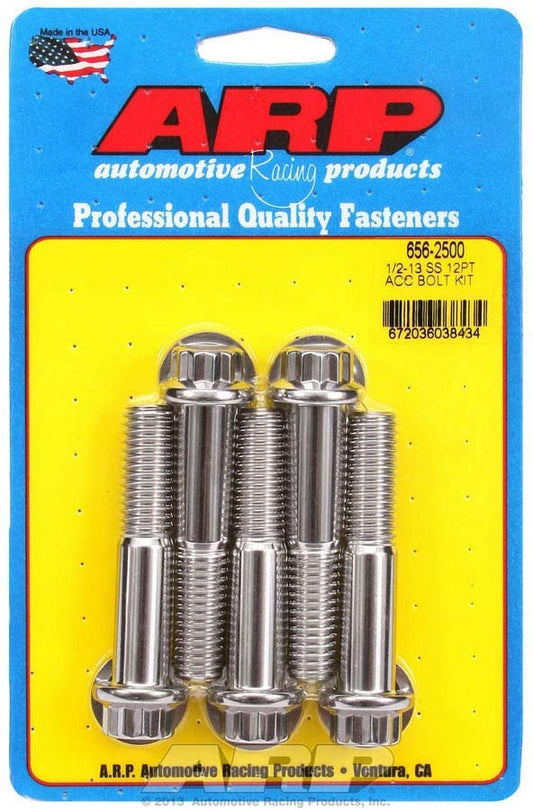 ARP S/S Bolt Kit - 12pt (5) 1/2-13 x 2.500 656-2500