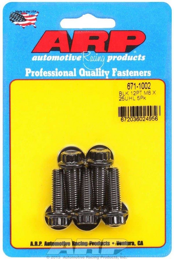 ARP Bolt Kit - 12pt (5) 8mm x 1.25 x 25mm 671-1002