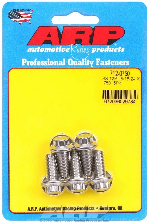 ARP S/S Bolt Kit - 12pt (5) 5/16-24 x .750 712-0750