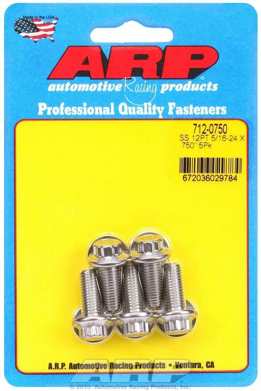 ARP S/S Bolt Kit - 12pt (5) 5/16-24 x .750 712-0750