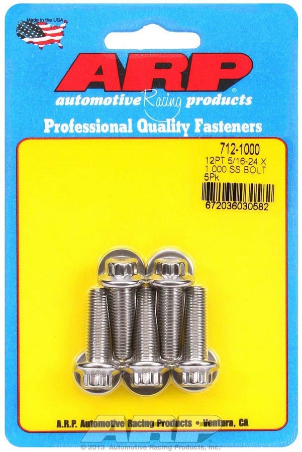ARP S/S Bolt Kit - 12pt (5) 5/16-24 x 1.000 712-1000