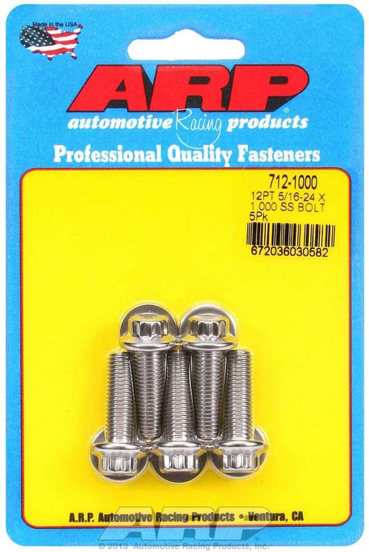 ARP S/S Bolt Kit - 12pt (5) 5/16-24 x 1.000 712-1000