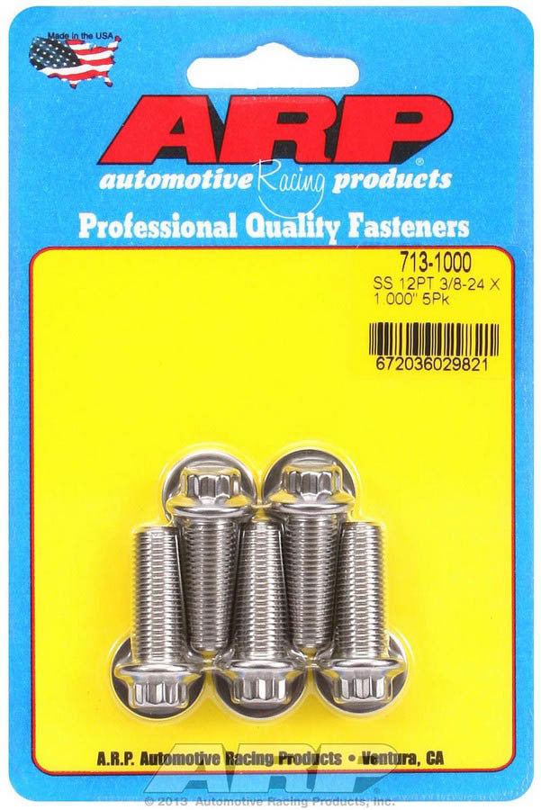 ARP S/S Bolt Kit - 12pt (5) 3/8-24 x 1.000 713-1000
