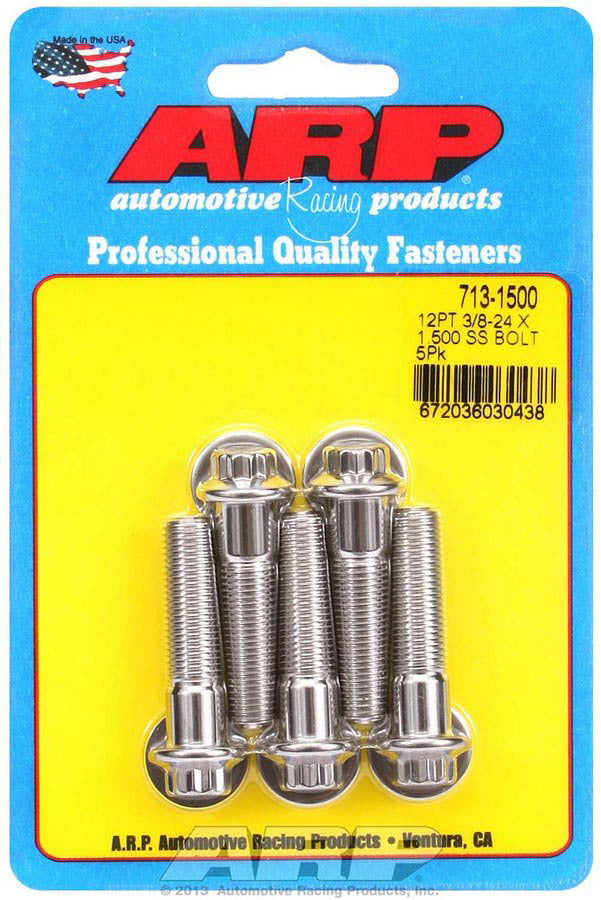 ARP S/S Bolt Kit - 12pt (5) 3/8-24 x 1.500 713-1500