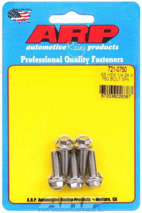 ARP Bolt Kit - SS 6pt 5pk 1/4-28 x .750 721-0750