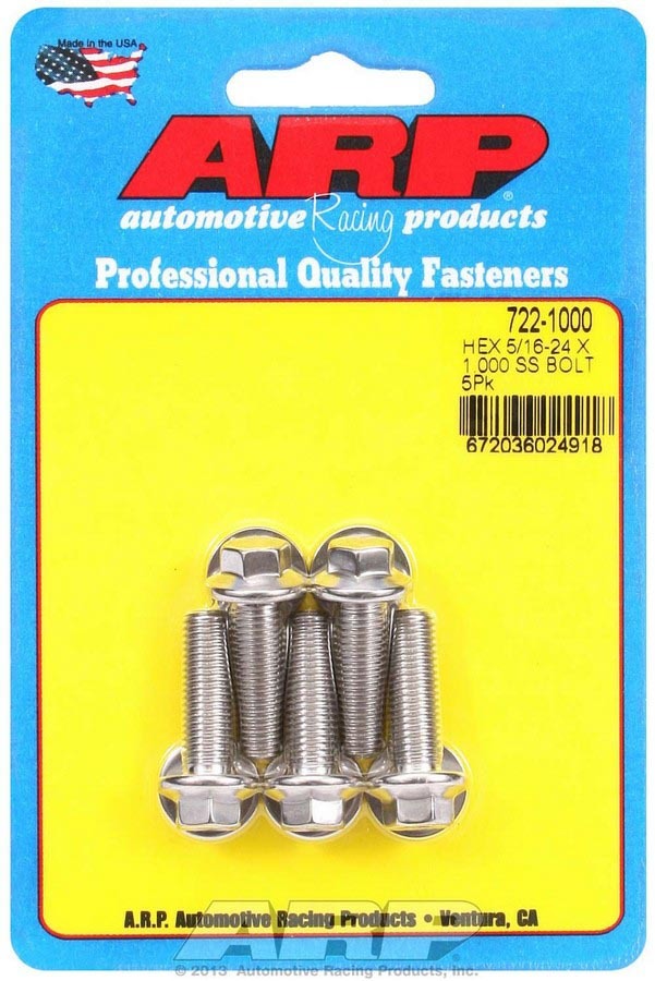 ARP S/S Bolt Kit - 6pt (5) 5/16-24 x 1.000 722-1000