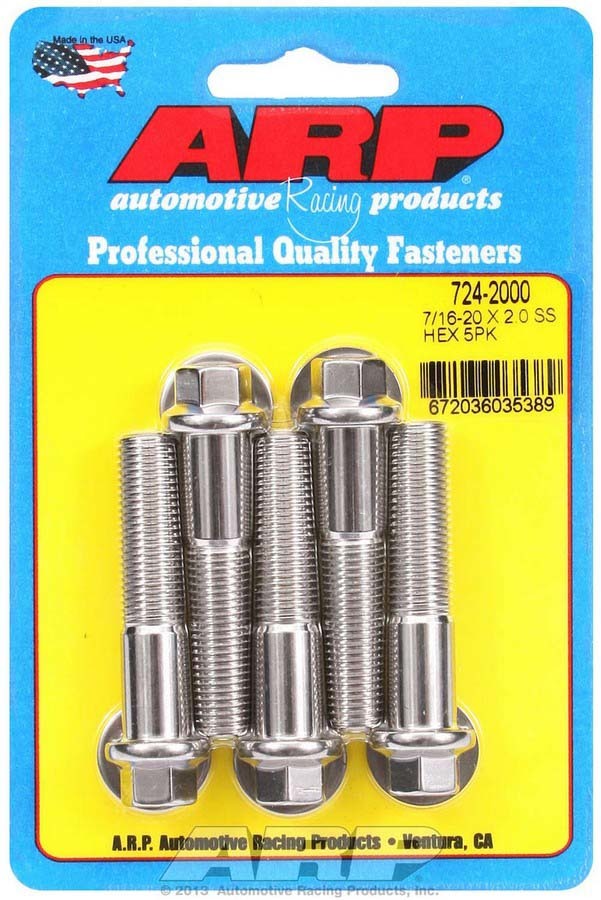 ARP 7/16-20 x 2.000 6pt SS Bolt Kit 5pk 724-2000