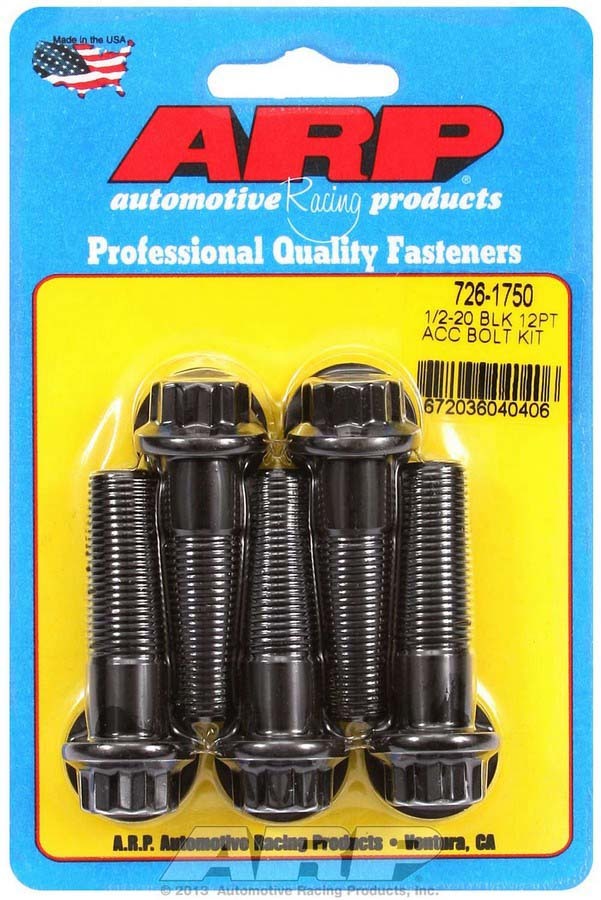 ARP 1/2-20 x 1.750 12pt Bolt Kit (5) Black Oxide 726-1750