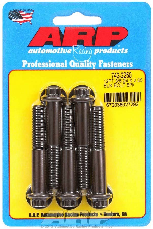 ARP Bolts 3/8-24x2.250 UHL Black Oxide Bolts (5) 742-2250