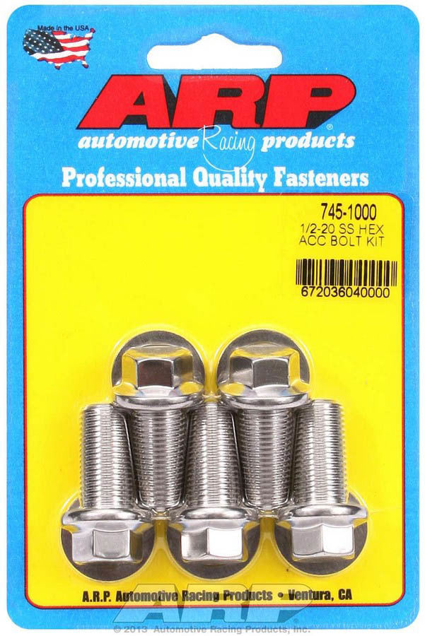 ARP S/S Bolt Kit - 6pt (5) 1/2-20 x 1.000 745-1000