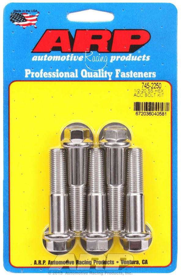 ARP S/S Bolt Kit - 6pt (5) 1/2-20 x 2.250 745-2250