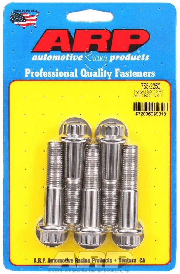 ARP S/S Bolt Kit - 12pt (5) 1/2-20 x 2.250 755-2250