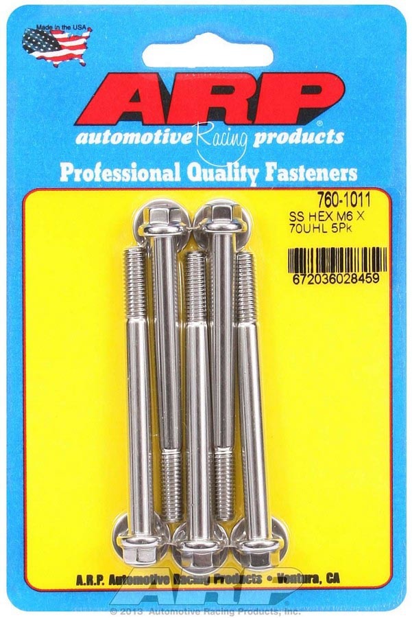 ARP S/S Bolt Kit 6pt 6mm x 1.00 x 70mm 760-1011