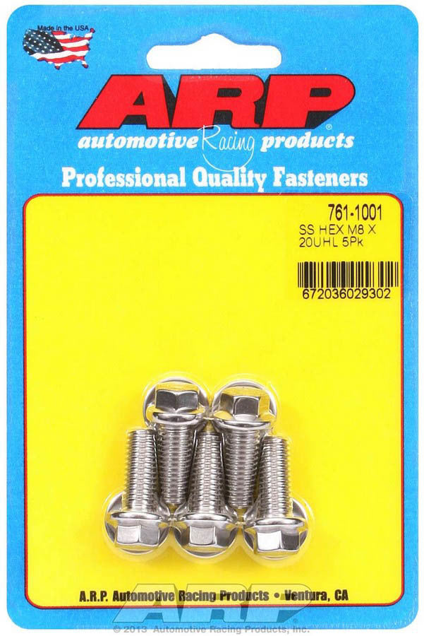 ARP S/S Bolt Kit - 6pt (5) 8mm x 1.25 x 20 761-1001