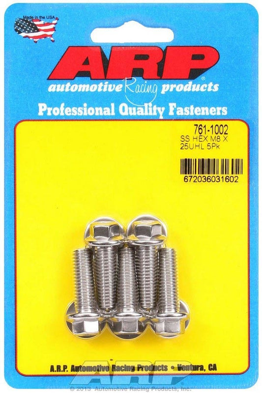 ARP S/S Bolt Kit - 6pt (5) 8mm x 1.25 x 25 761-1002