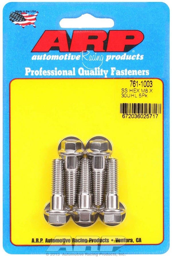 ARP S/S Bolt Kit - 6pt (5) 8mm x 1.25 x 30 761-1003