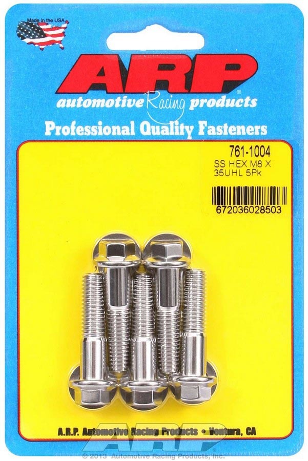 ARP S/S Bolt Kit - 6pt (5) 8mm x 1.25 x 35mm 761-1004