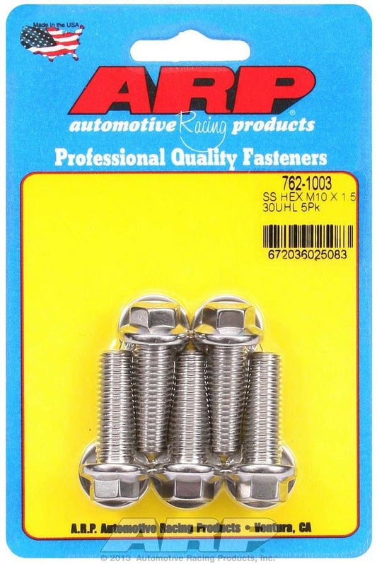 ARP S/S Bolt Kit - 6pt (5) 10mm x 1.5 x 30mm 762-1003