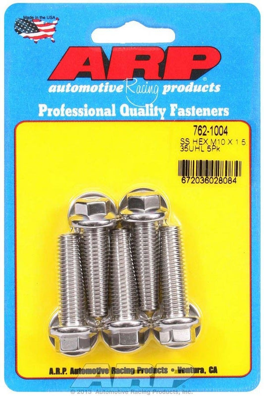 ARP S/S Bolt Kit - 6pt (5) 10mm x 1.5 x 35mm 762-1004